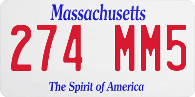 MA license plate 274MM5