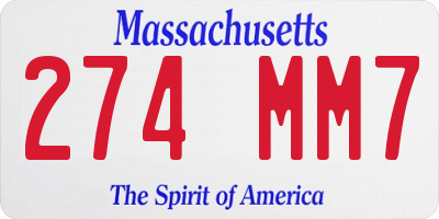 MA license plate 274MM7