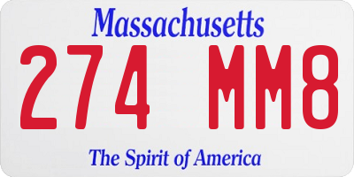 MA license plate 274MM8