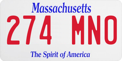 MA license plate 274MN0