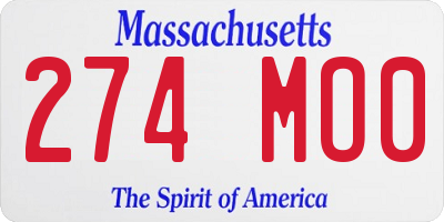 MA license plate 274MO0