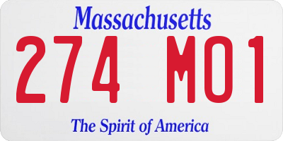 MA license plate 274MO1