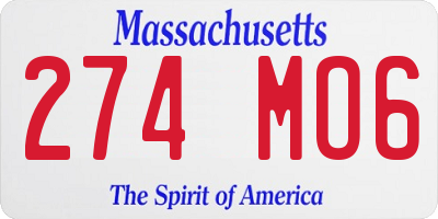 MA license plate 274MO6
