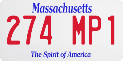 MA license plate 274MP1