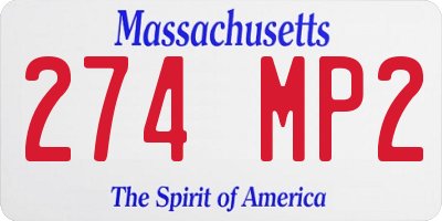 MA license plate 274MP2