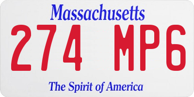 MA license plate 274MP6