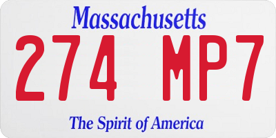 MA license plate 274MP7