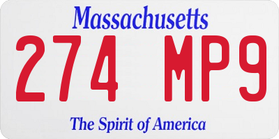 MA license plate 274MP9