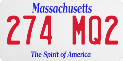 MA license plate 274MQ2