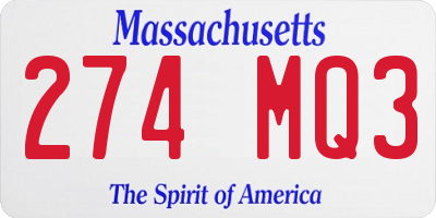 MA license plate 274MQ3