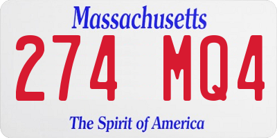 MA license plate 274MQ4
