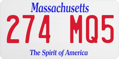 MA license plate 274MQ5