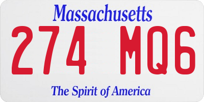 MA license plate 274MQ6