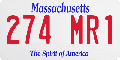 MA license plate 274MR1