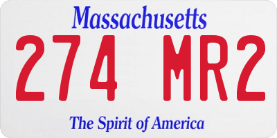 MA license plate 274MR2