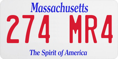 MA license plate 274MR4