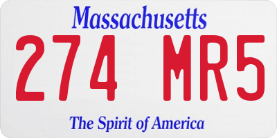 MA license plate 274MR5