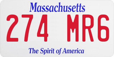 MA license plate 274MR6
