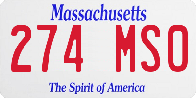 MA license plate 274MS0