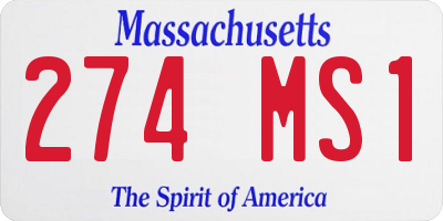 MA license plate 274MS1