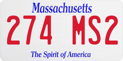 MA license plate 274MS2