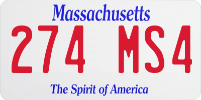 MA license plate 274MS4