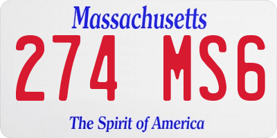 MA license plate 274MS6