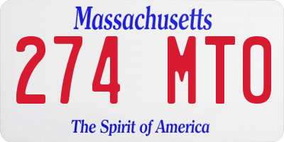 MA license plate 274MT0