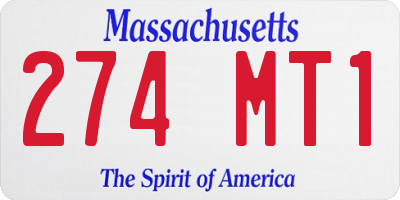 MA license plate 274MT1