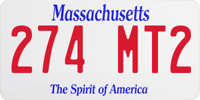 MA license plate 274MT2