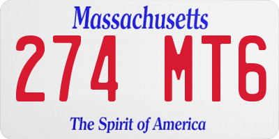 MA license plate 274MT6