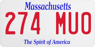 MA license plate 274MU0