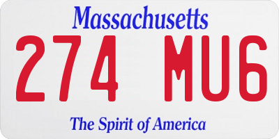 MA license plate 274MU6