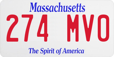 MA license plate 274MV0