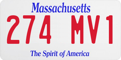MA license plate 274MV1