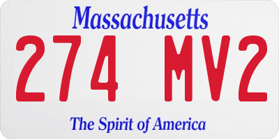 MA license plate 274MV2