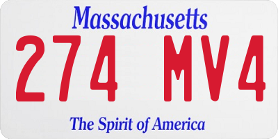 MA license plate 274MV4