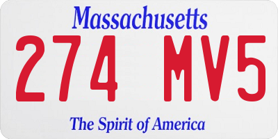 MA license plate 274MV5