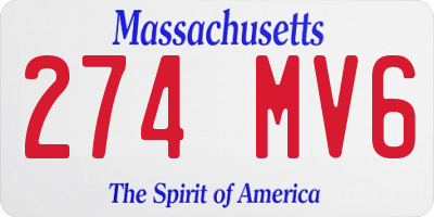 MA license plate 274MV6
