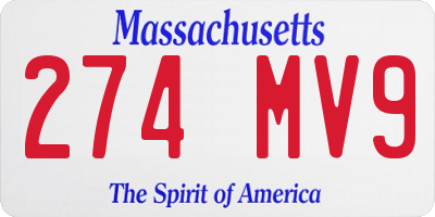 MA license plate 274MV9