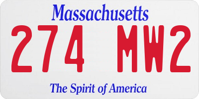 MA license plate 274MW2