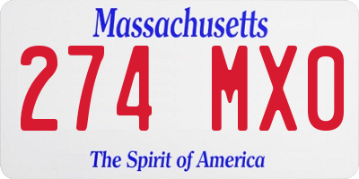 MA license plate 274MX0
