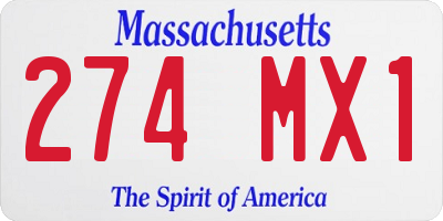 MA license plate 274MX1
