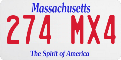 MA license plate 274MX4