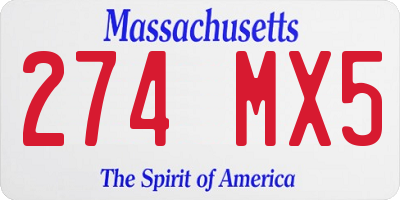MA license plate 274MX5