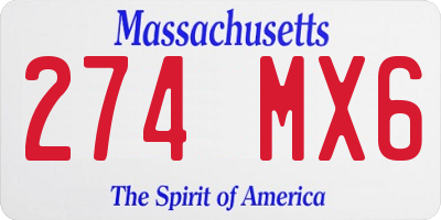 MA license plate 274MX6