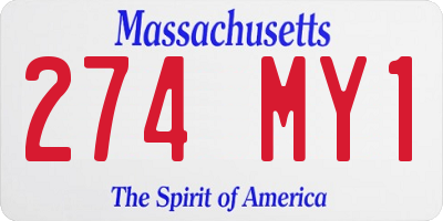 MA license plate 274MY1