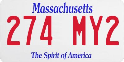 MA license plate 274MY2
