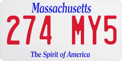 MA license plate 274MY5