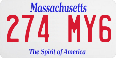 MA license plate 274MY6